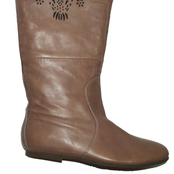 BELLE SIZE 6.5 M 235 BROWN LASER CUT-OUTS RIDING BOOTS BOOTIES WESTERN - Picture 4 of 7
